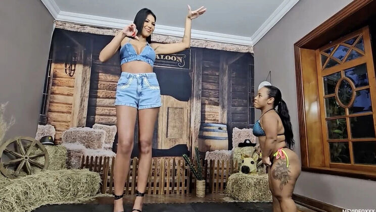 Brunette Lesbian MILF Dominates Tiny Ponygirl in Hardcore Pet Play Training - Latina Couple Bondage