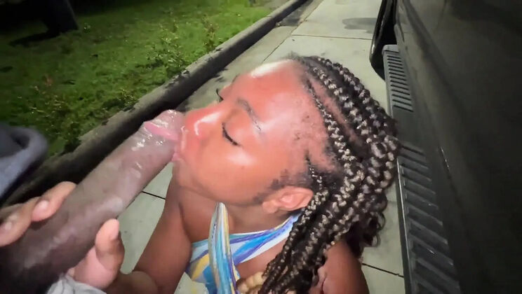 Married Girl Sucks Dick in Truck Stop Parking Lot - Free POV Blowjob