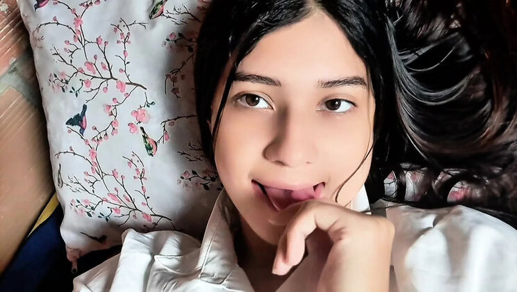 Stepbrother Wants My Big Ass - Teen in School Uniform Masturbating Solo