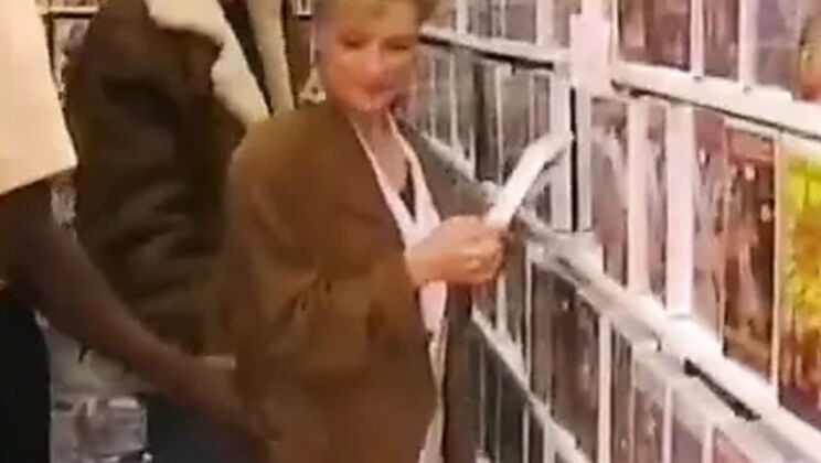 Aline Gets Anal DP & Blowjob in Sex Shop - Amateur Blonde Fucked Hard