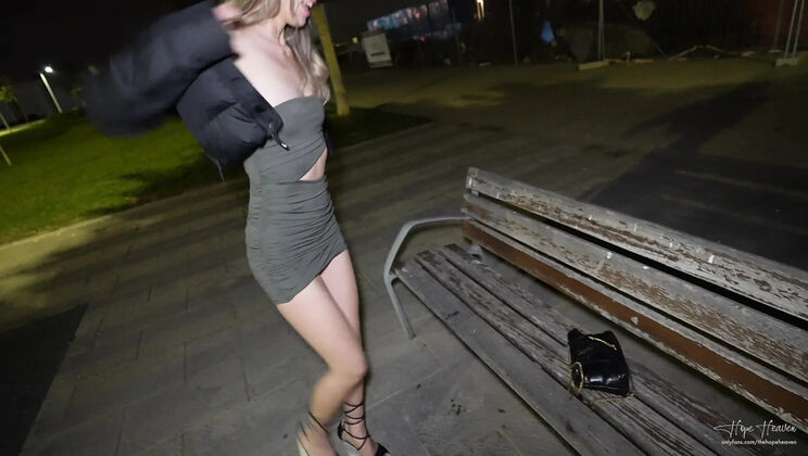 Hope Heaven Public Tinder Hookup - Blonde Teen Takes Stranger's Big Cock for Risky Creampie