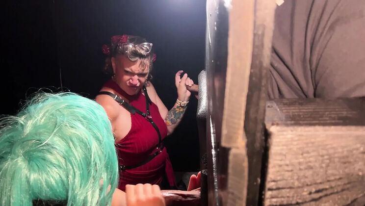 Gloryhole Sex at Work Retreat: Coworkers Sucking and Fucking in Group Orgy - MILF Gets Creampie