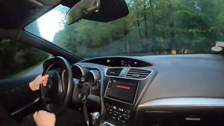 Amateur MILF Threesome in Car - German Cougars Pegging Rideshare Driver