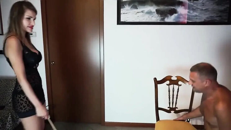 Hardcore Femdom Mistress Whips Naked Slave - BDSM Bondage & Dungeon Sex