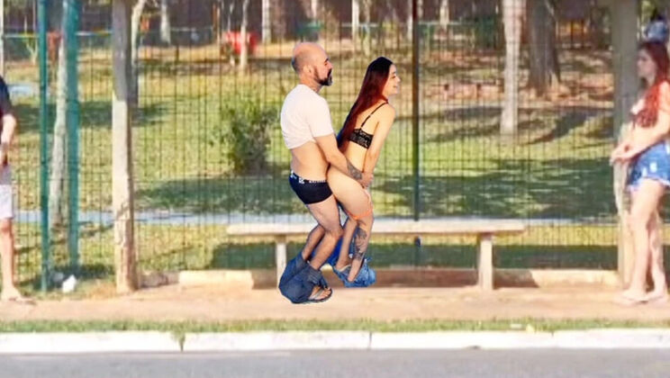 Ksalnovinhos & Fanny Squirting Public Sex at Bus Stop - Crazy Outdoor Blowjob & Madness