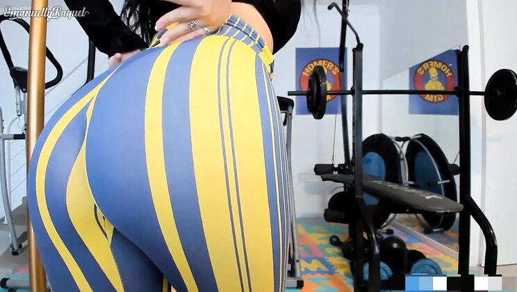 Emanuelly Raquel Gym JOI Roleplay - Big Natural Tits Latina Twerking on Dildo POV