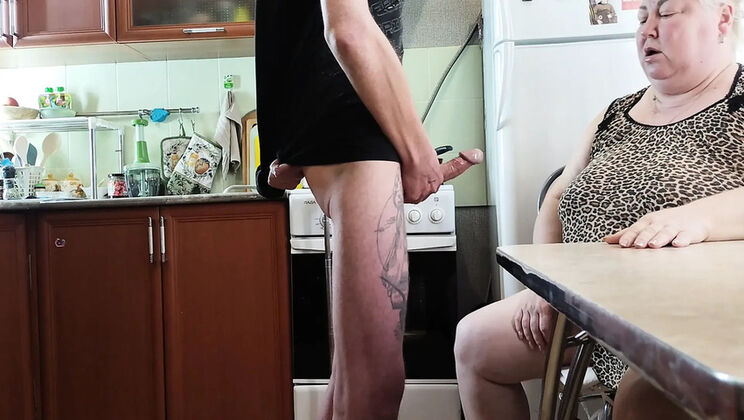 MILF StepMom Zona901 Stops Drinking Coffee and Starts Sucking Dick - Deep Throat Blowjob Ends with Cum in Mouth Swallow