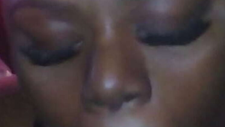 Big Booty Ebony BBW Sucks BBC with Sloppy Deepthroat and Facial Cumshot