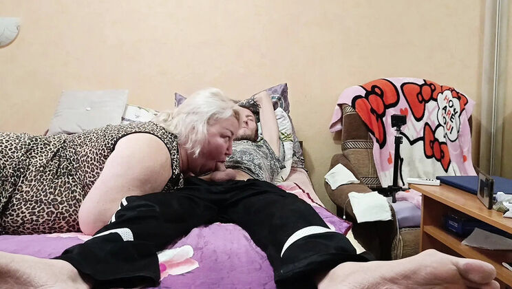 Stepmom Unexpected Deep Throat Blowjob Swallowing Cum