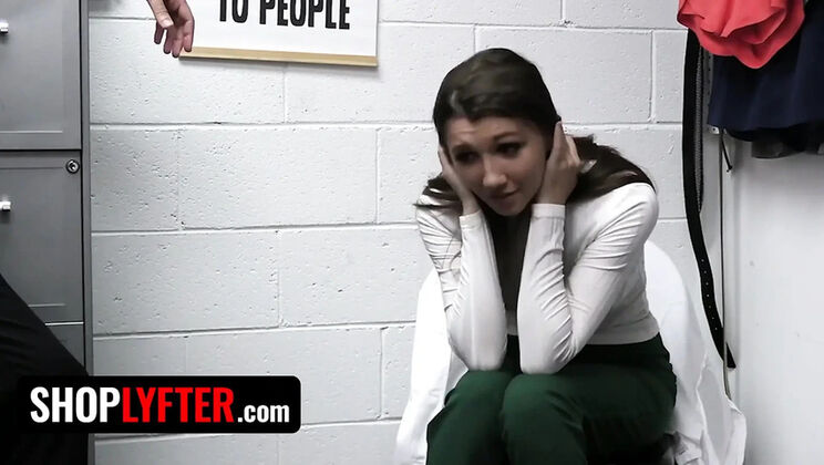 Shoplyfter Police Officer: Sexy Brunette Girl Maya Woulfe Strip Searched & Gives Blowjob to Avoid Prison