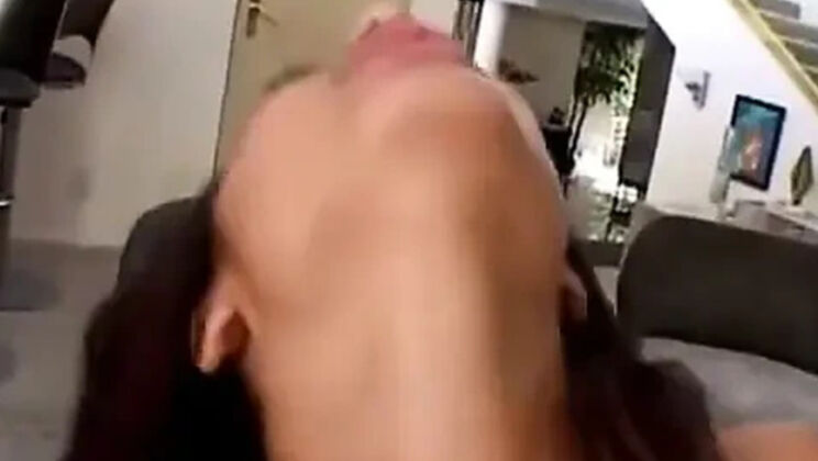 Asian stepbrother hardcore fucks Jasmine Byrne with double penetration and creampie