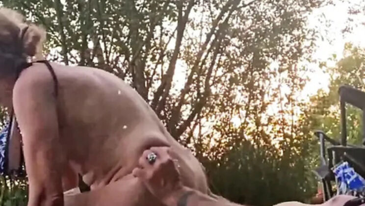 Wild Mature Wife Gives Blowjob Outside - Homemade Amateur MILF