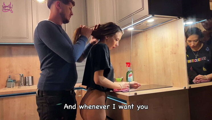 Amateur Homemade Fantasy: Brunette Wife Laura Quest Spanked By Husband In Living Room