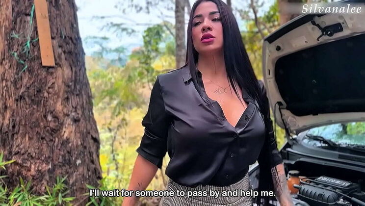 Silvana Lee & Tiba Rey: Busty MILF Gets Car Fixed Then Fucked Hard Outdoor By Stranger