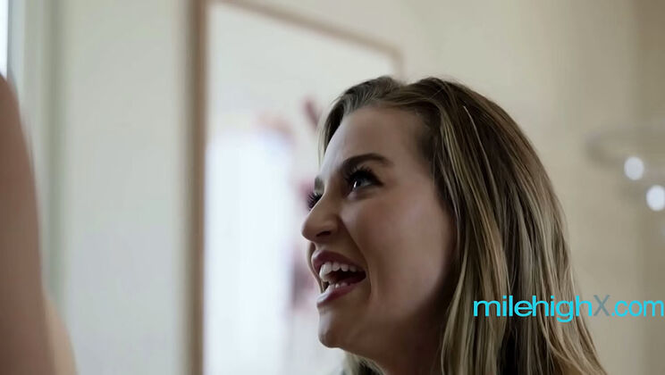 Busty Lesbian Roommates Blake Blossom & Armani Black - Messy Girl Gets Pussy Wet & Licked