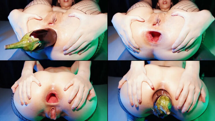 Wonder Ivy Anal Gape with Huge Eggplant Toy - Close Up Doggystyle & Hardcore Fucking