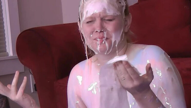 Busty Brunette Belle Fatale Loses Card Game Bet - Gets Covered in Sticky Psychedelic Paint Threesome