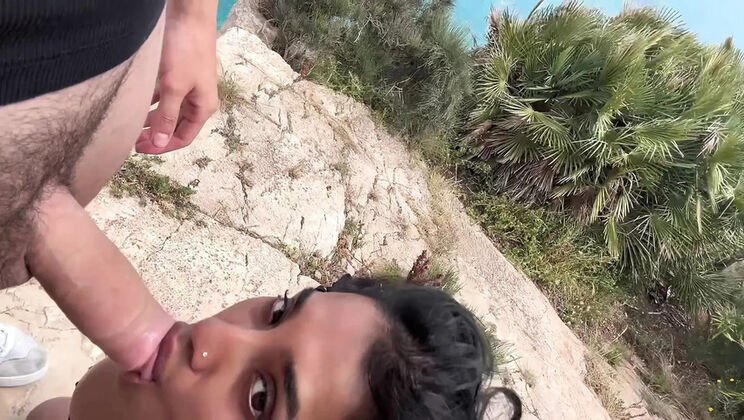 Yasmina Khan Outdoor Cliff Sex - Big Tits Latina Wife Gets Cum on Ass by Husband