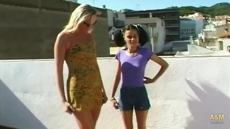 MILF vs Teen Lesbian Duel: Spanish Hotties with Piercings Use Toys