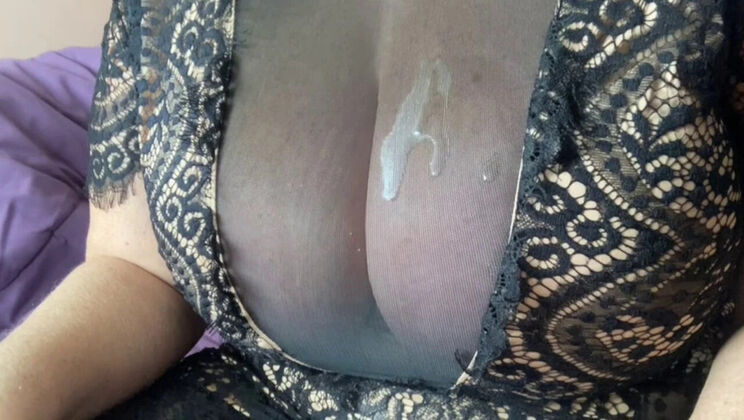 Mrs Mature Amateur Shows Big Natural Tits and Feet in Sexy See-Through Dress Homemade