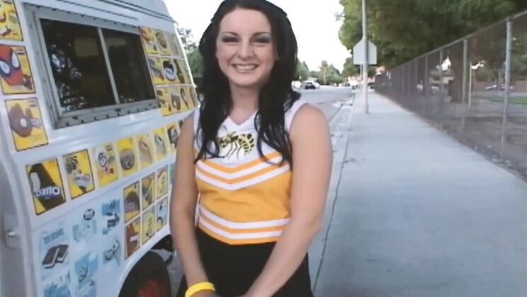 Melissa Matthews Hot Teen Brunette Gets Fucked and Facial in Ice Cream Truck - Blowjob & Riding