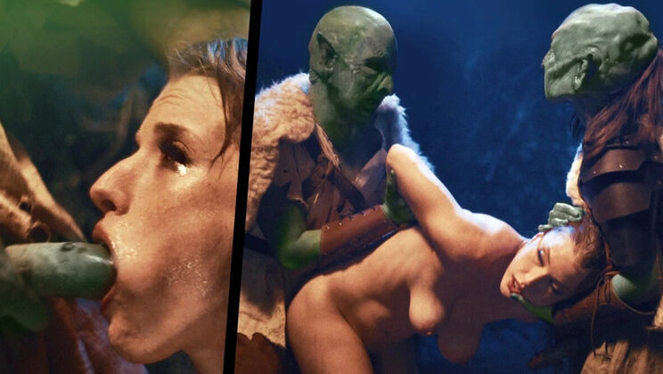 Orc Goblin Gangbang in Dungeon - Redhead Slave Octavia Red Gets Creampie & Cum in Mouth