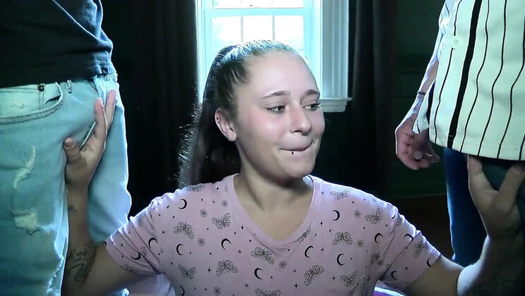 Amateur Blonde Teen Threesome with BBC - Creamed at Both Ends in Doggy & Missionary