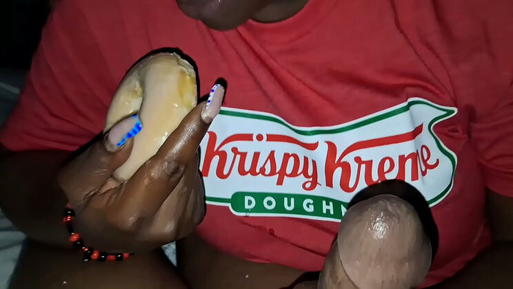 Ebony babe takes a huge BBC deep in her throat and swallows every drop