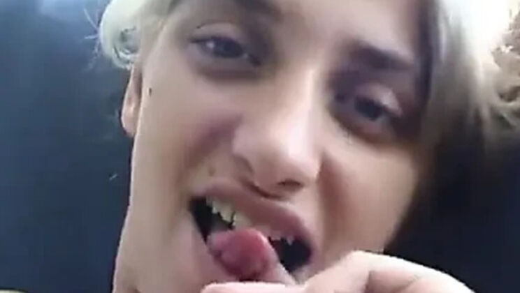 Young Slut Swallows Stud's Cock While Girlfriend Watches