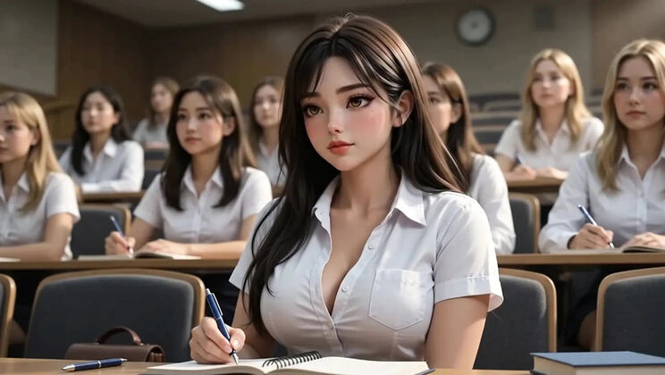 Horny College Student Fucks Her Professor After Hours – Hot AI Hentai