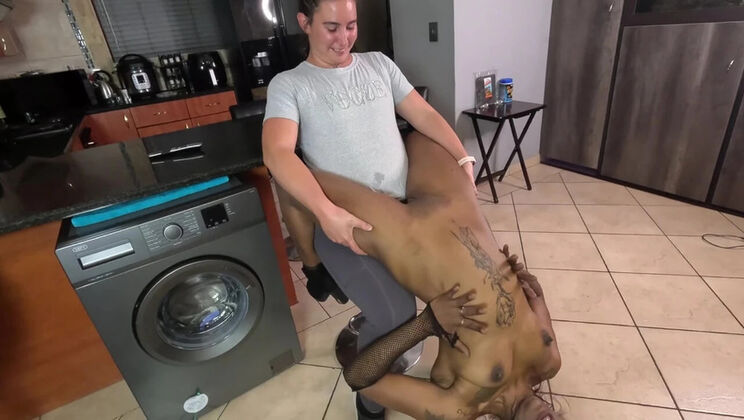 Birthday girl gets a table lap dance and cake body candle blowout