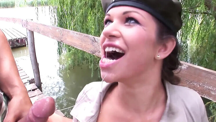 Horny Soldier Needs a Hard Fuck on the Jetty - Outdoor Military Blowjob and Missionary Action