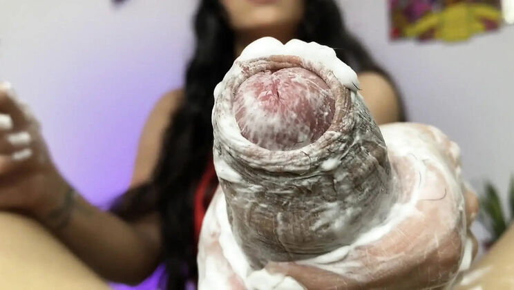 Curvy Latina Stepmom Shaves and Jerks Off StepSon's Big Dick