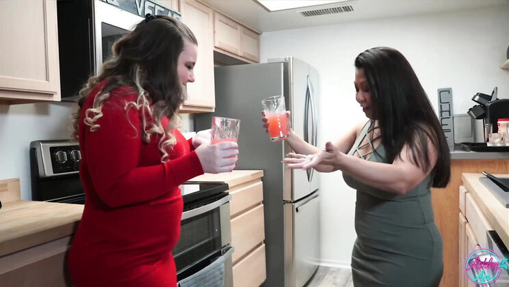 Oops! Let Me Clean You Up - Krystal Davis & AshleyAce69 Clean Each Other's Huge Natural Tits