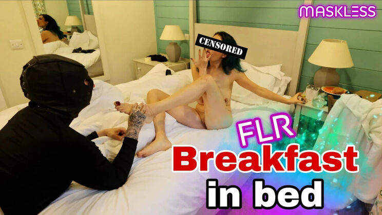 Femdom Slave Husband Serves Breakfast in Bed and Sucks Jam Off My Toes