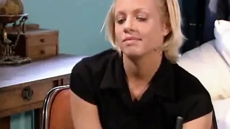 Dominated Blonde Schoolgirl with Small Tits Gets Facial from Big Cock