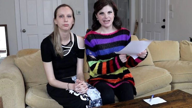 Lesbian Teens Play a Fun Sex Toy Game and Strip on a Lost Bet