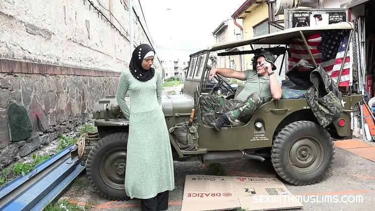 Horny Soldier Fucks Petite Hijab Woman